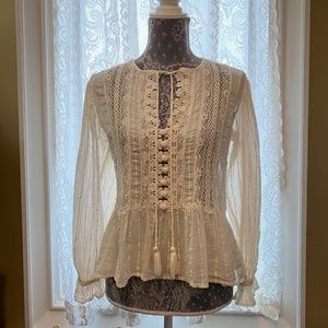Ivory Boho Lace Blouse